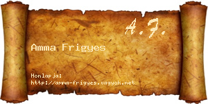Amma Frigyes névjegykártya